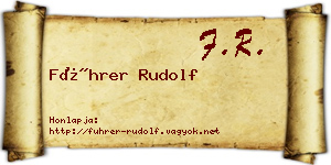 Führer Rudolf névjegykártya